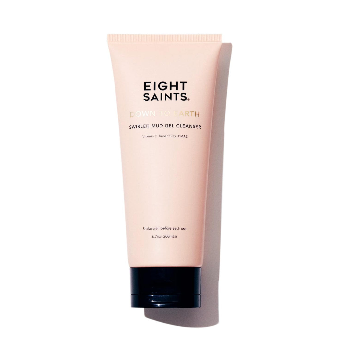 Eight Saints front packaging showing mud gel cleanser and clear product benefit