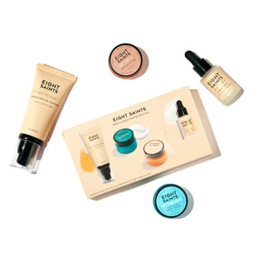 Eight Saints front packaging showing all four products and gift-ready presentation
