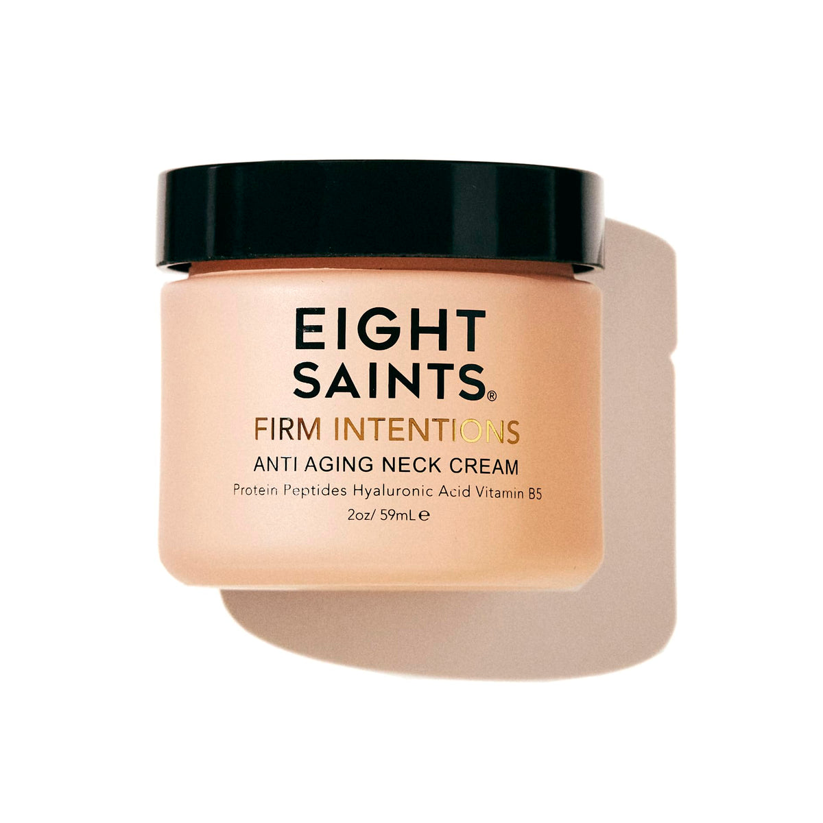 Eight Saints jar front view showing clean packaging and firming treatment benefit