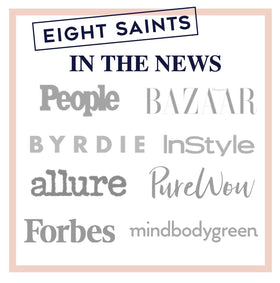 Eight Saints label close-up with Made in USA mark conveying quality and transparency