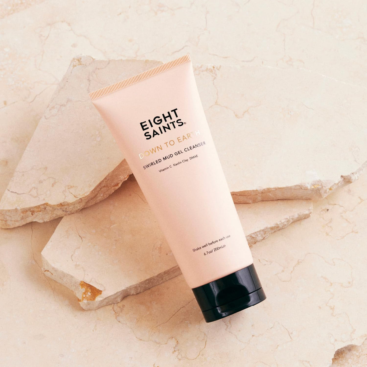Eight Saints texture close-up showing smooth clay gel for gentle exfoliation