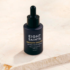 Eight Saints serum texture close-up highlighting smooth, hydrating drop