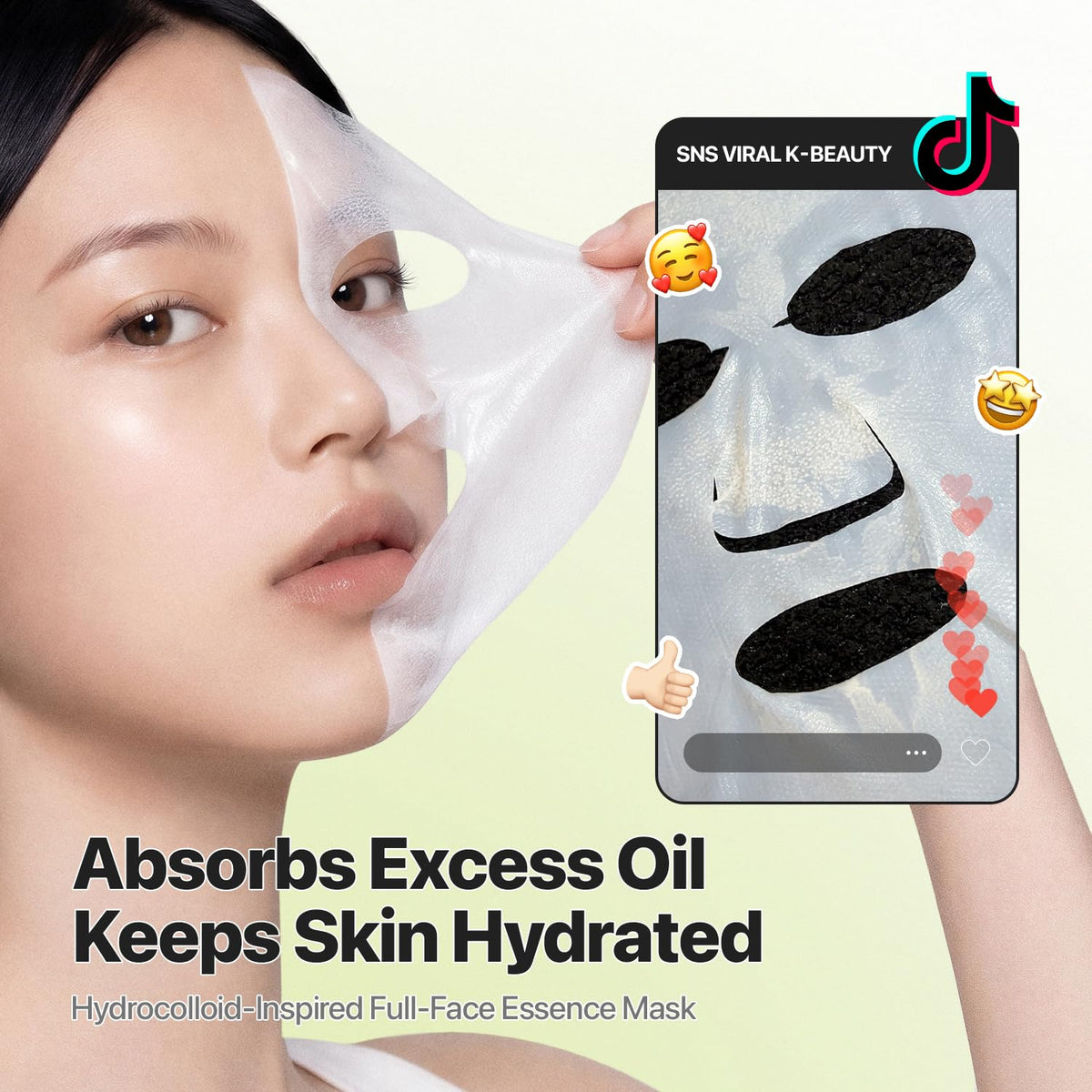 EIOM close-up of hydrocolloid-infused sheet texture revealing active essence