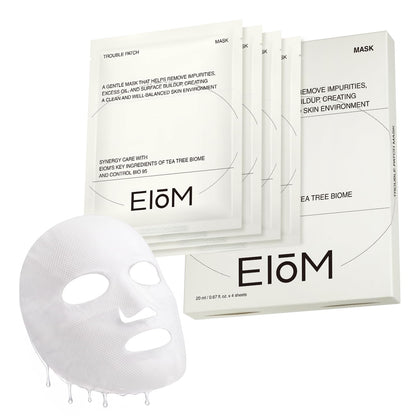 EIOM front packaging showing full-face hydrocolloid mask and benefits
