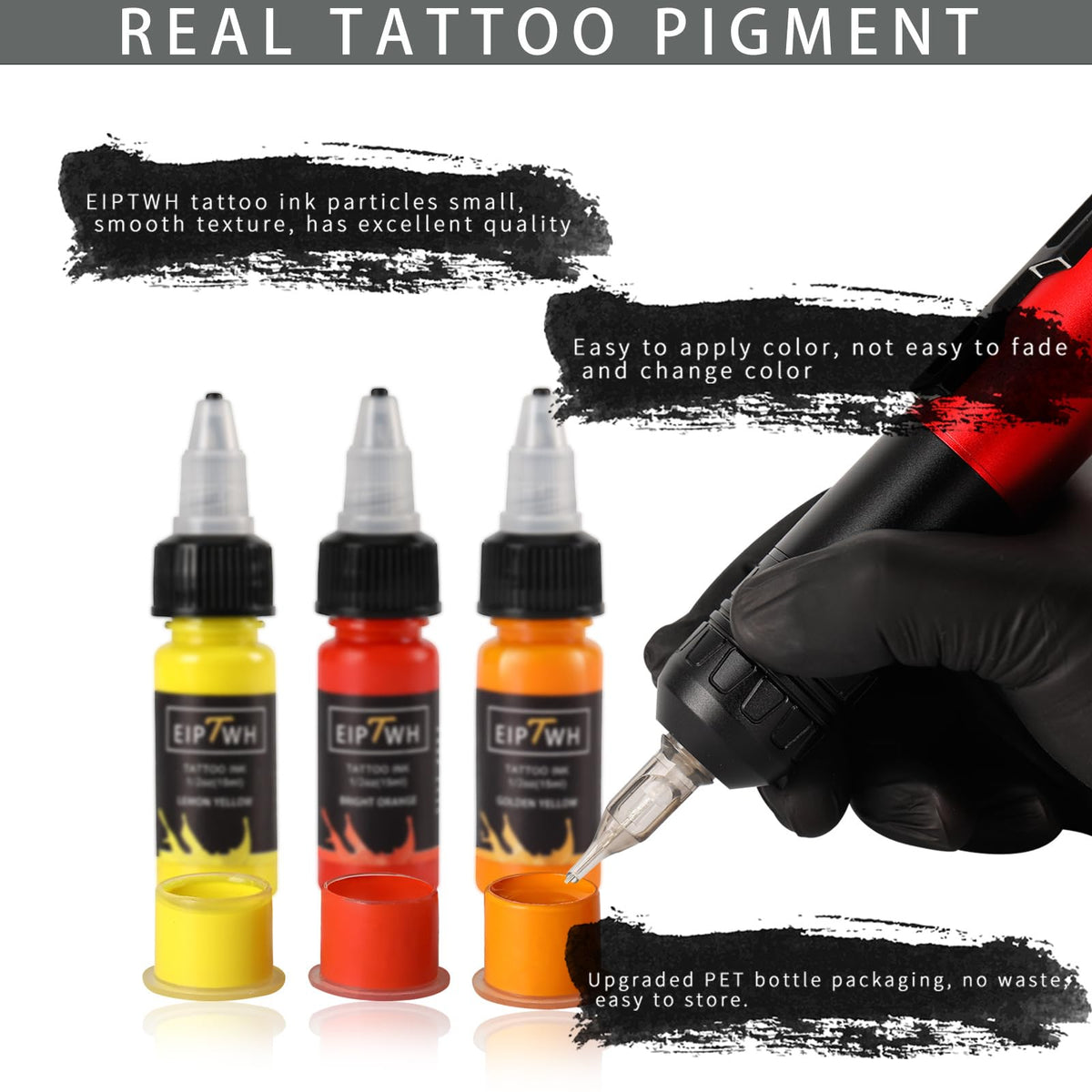 EIPTWH color swatches on practice skin showing accurate pigment variety and blendability