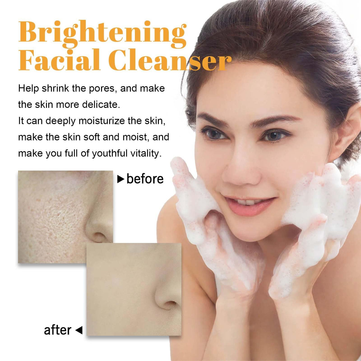 EIVJEC rich foaming lather texture on palm demonstrating effective gentle cleansing