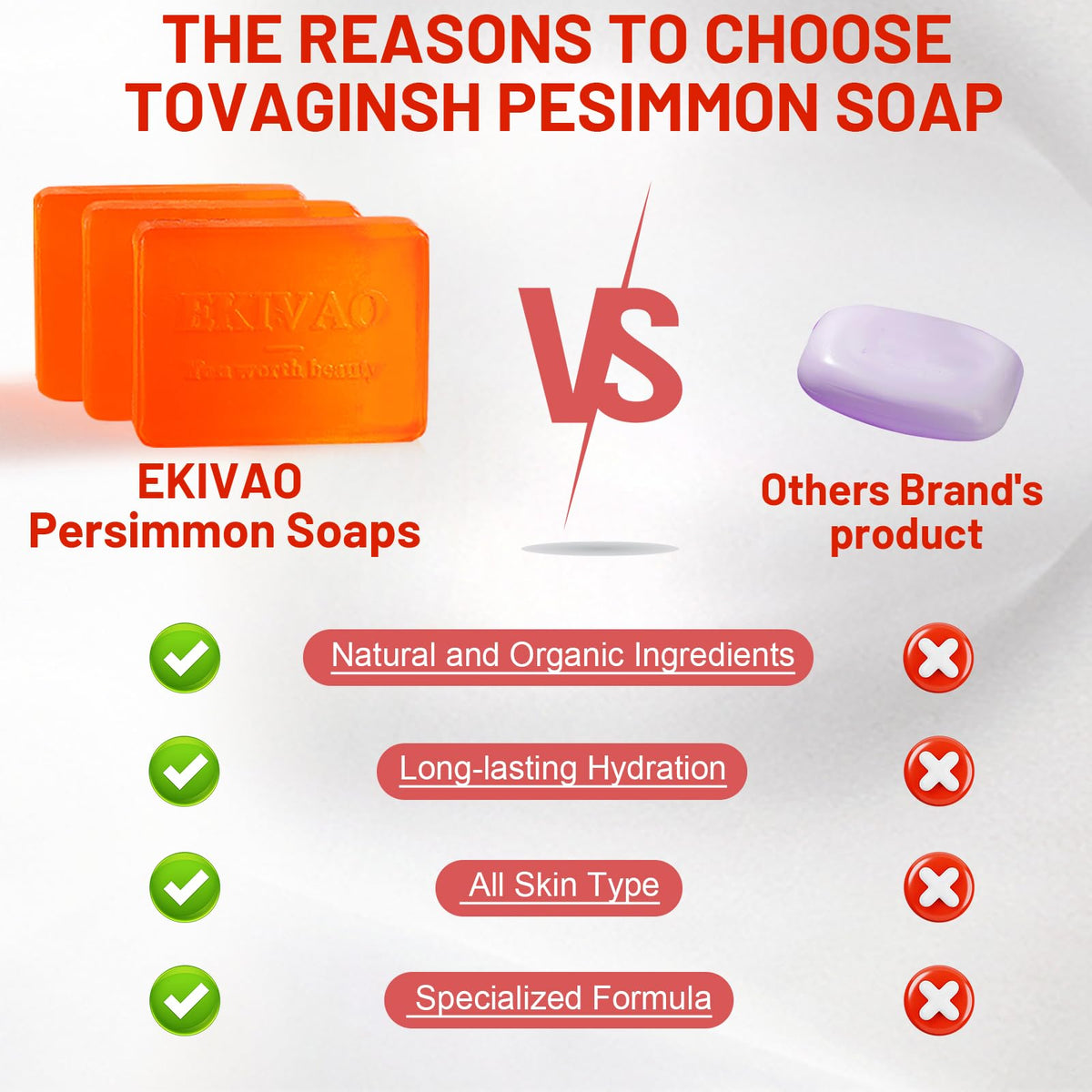 EKIVAO persimmon soap size comparison in hand for travel-friendly benefit