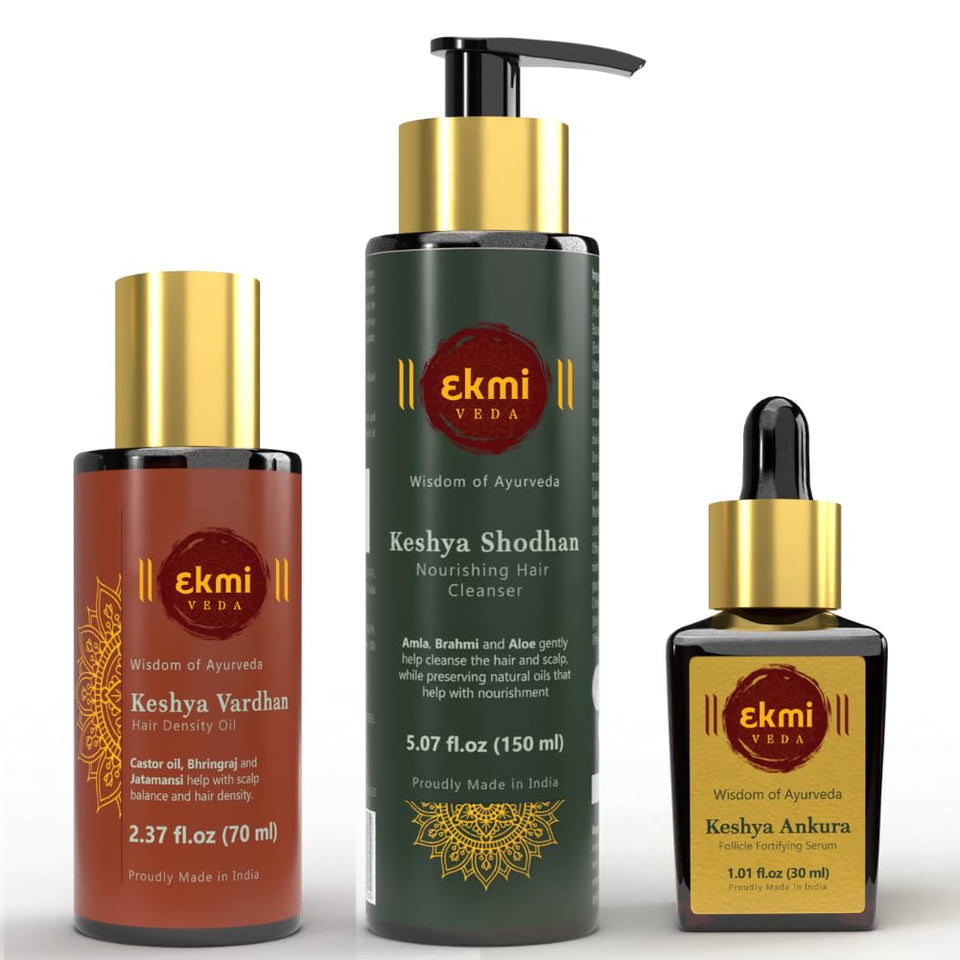 EKMIVEDA front packaging showing all three products and kit benefits