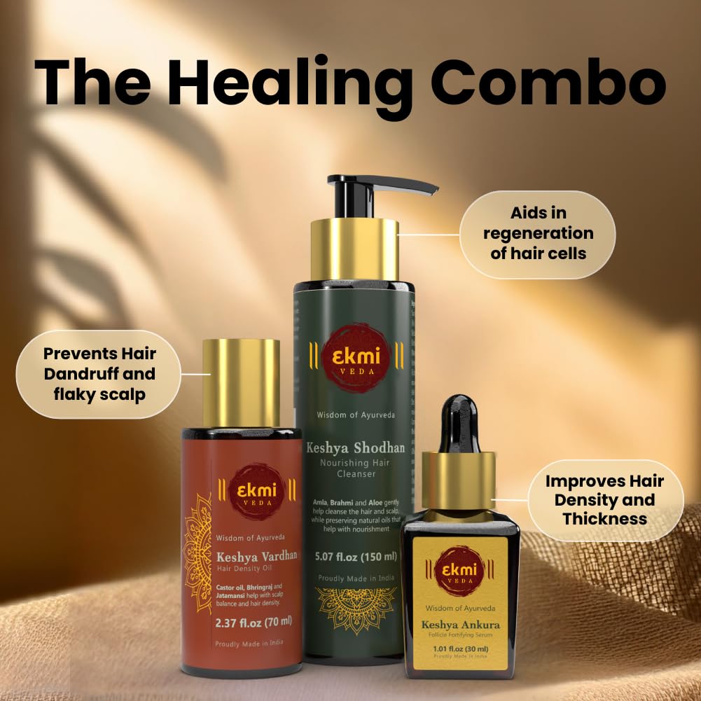 EKMIVEDA shampoo pouring texture demonstrating gentle, sulfate-free lather