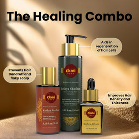 EKMIVEDA shampoo pouring texture demonstrating gentle, sulfate-free lather