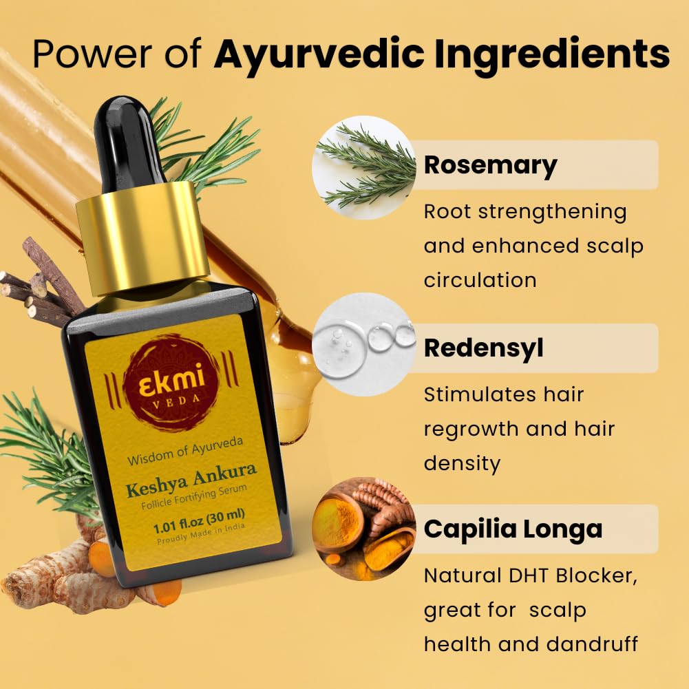ekmiveda close-up of serum texture with botanical extract visual, highlighting nourishment