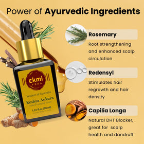 ekmiveda close-up of serum texture with botanical extract visual, highlighting nourishment