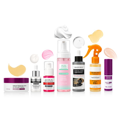 Elarenne full set front packaging showing all products and daily routine benefits