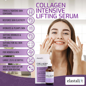Serum spread on hand with Elastalift visible emphasizing fast absorption and hydration benefit