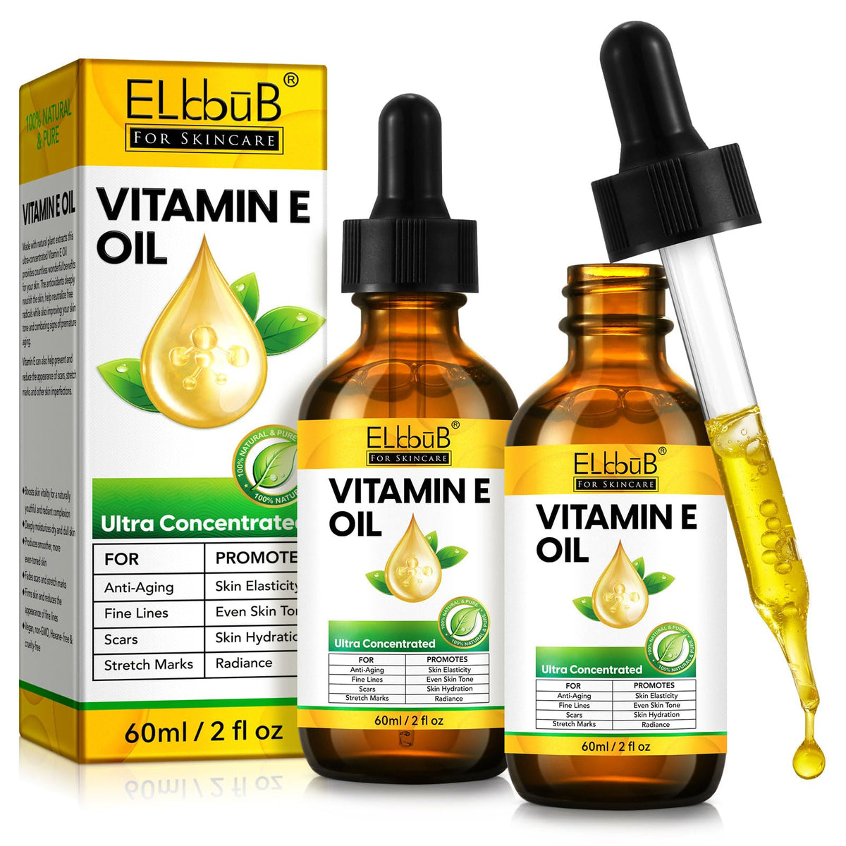 ELBBUB bottle front view showing label and premium packaging benefits