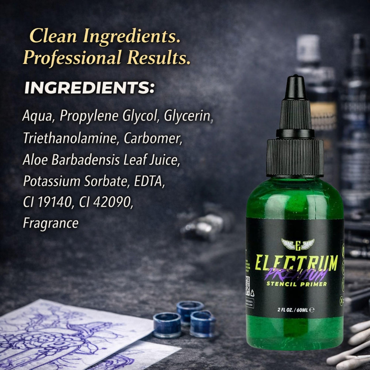 electrum bottle ingredients label highlighting made in USA benefit