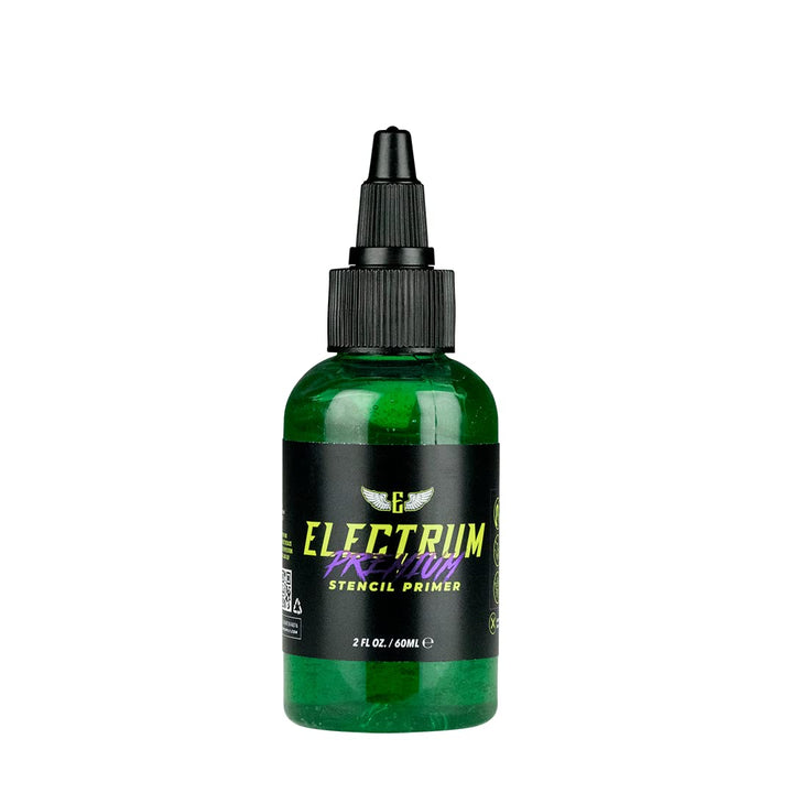 Electrum front label on 2 oz bottle showing product name and size benefit