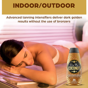 Elegant Sun fragrance visual with tropical coconut imagery communicating scent appeal