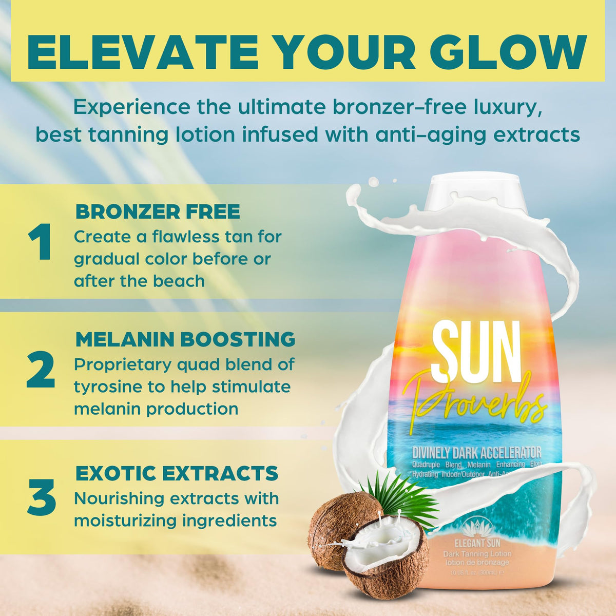 Elegant Sun applied on forearm demonstrating even, bronzer-free finish