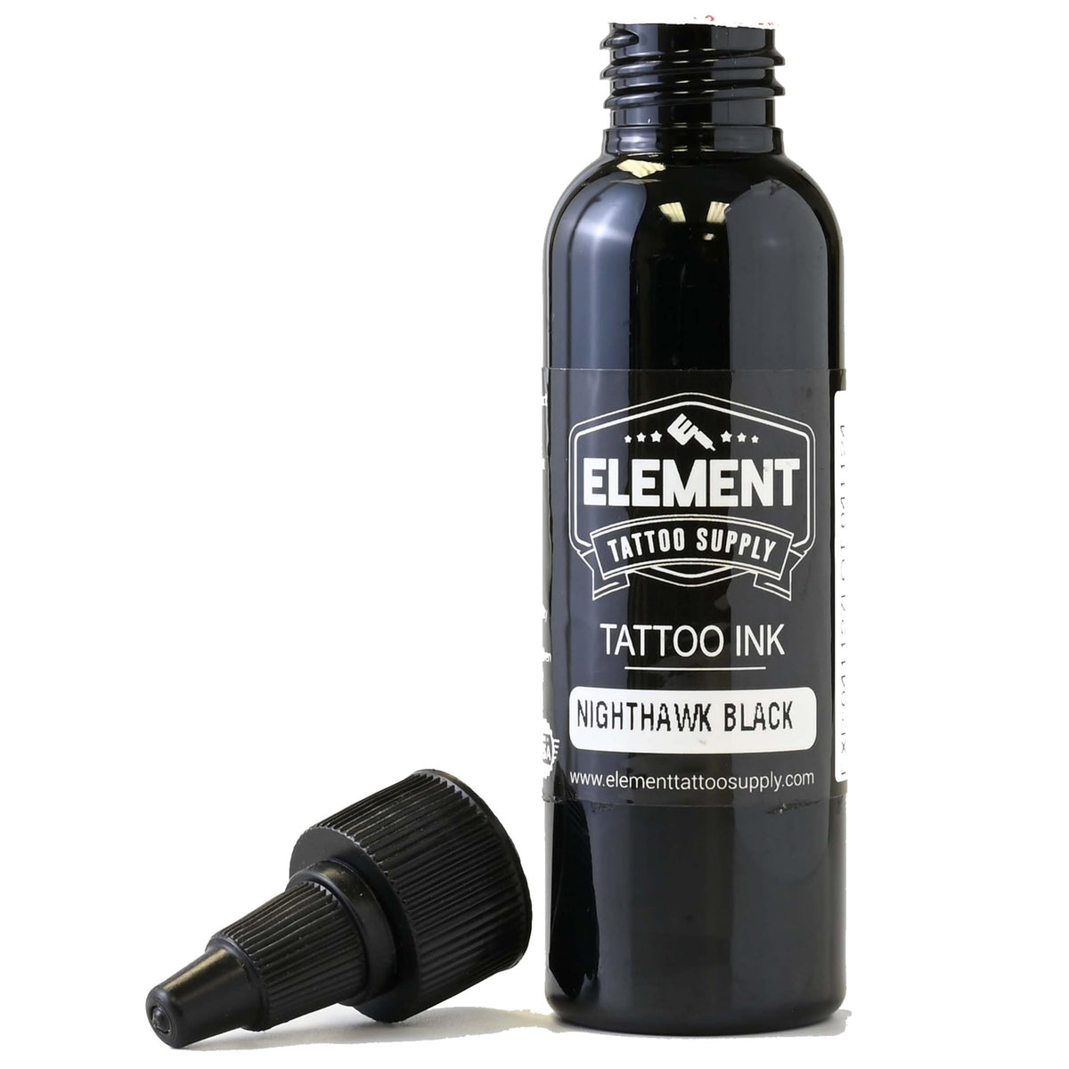 Element Tattoo Supply close-up of black ink texture highlighting smooth flow