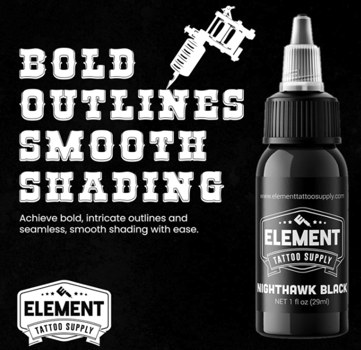 Element Tattoo Supply ink pooled on palette for mixing and tonal control