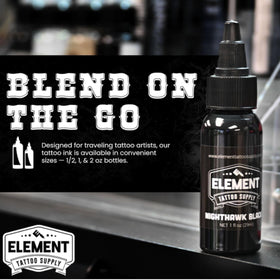 Element Tattoo Supply shading demo on client-style practice sheet showing soft gradients