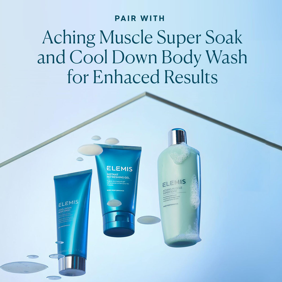 ELEMIS 150ml gel held in hand to show true size and portability