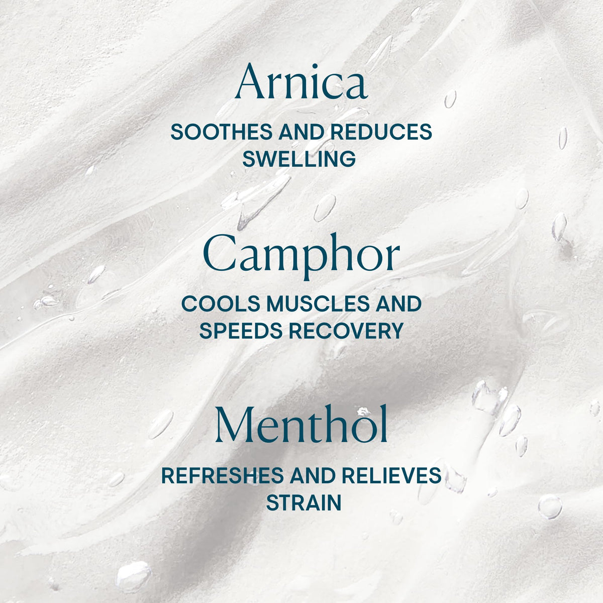 ELEMIS application on calf demonstrating cooling relief after exercise