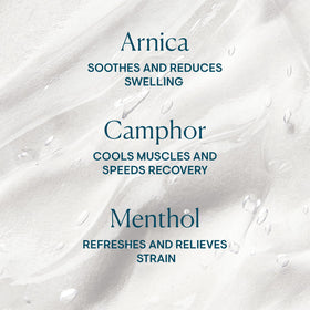 ELEMIS application on calf demonstrating cooling relief after exercise