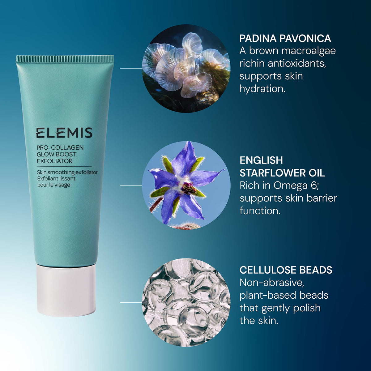 ELEMIS being massaged onto cheek showing gentle polishing and instant smoothing benefit