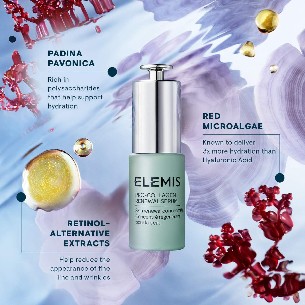 ELEMIS applying serum to jawline demonstrating targeted smoothing benefit