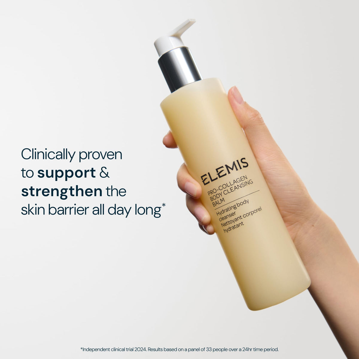 ELEMIS soft foam in hand demonstrating gentle lather and easy rinse