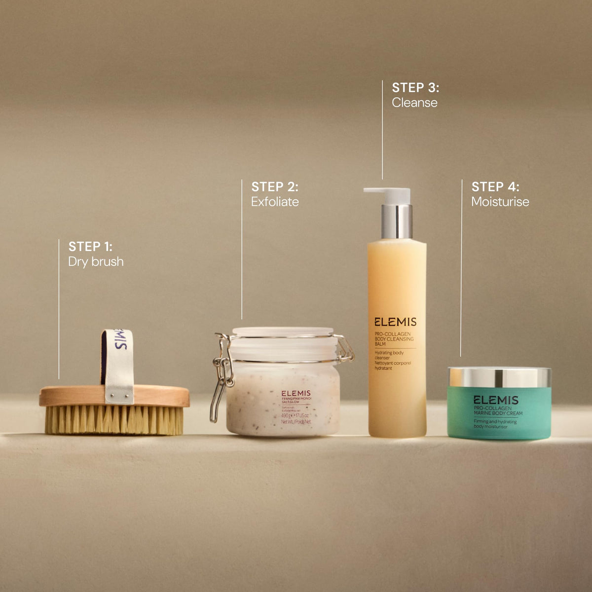 ELEMIS product in shower lifestyle scene conveying spa-like daily ritual