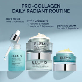 ELEMIS close-up of recyclable bottle label to highlight sustainable packaging and reduced waste benefit