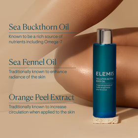 ELEMIS lifestyle shelf in bathroom setting suggesting daily ritual and calming ambiance