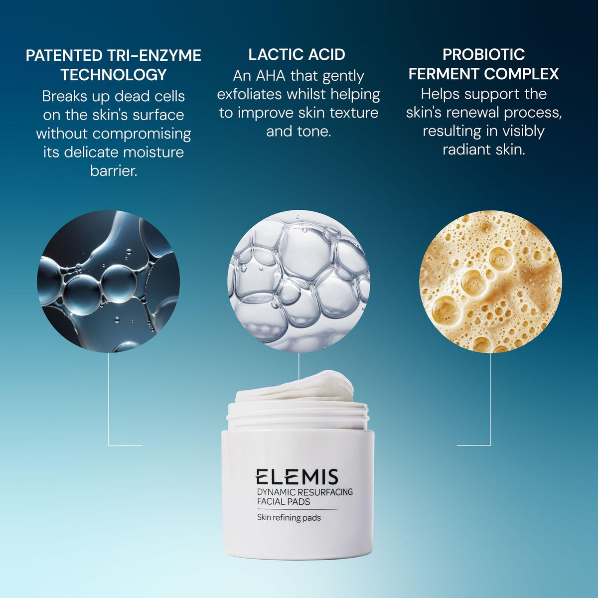 ELEMIS before and after comparison illustrating refined texture and smoother-looking skin