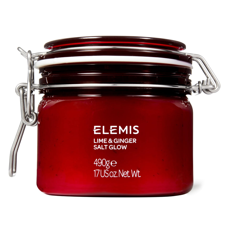 ELEMIS front jar showing product and weight, clear product identity and benefit