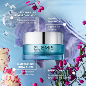 ELEMIS product label close-up revealing ingredient focus and usage benefit
