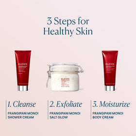 ELEMIS size comparison with hand showing 6.7 fl oz scale for travel and home