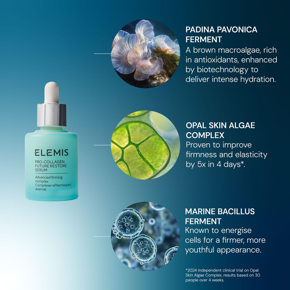 ELEMIS conceptual image of Opal Skin Algae ingredient emphasizing marine-derived restoration benefit
