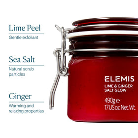 ELEMIS lime and ginger ingredient arrangement conveying fresh fragrance
