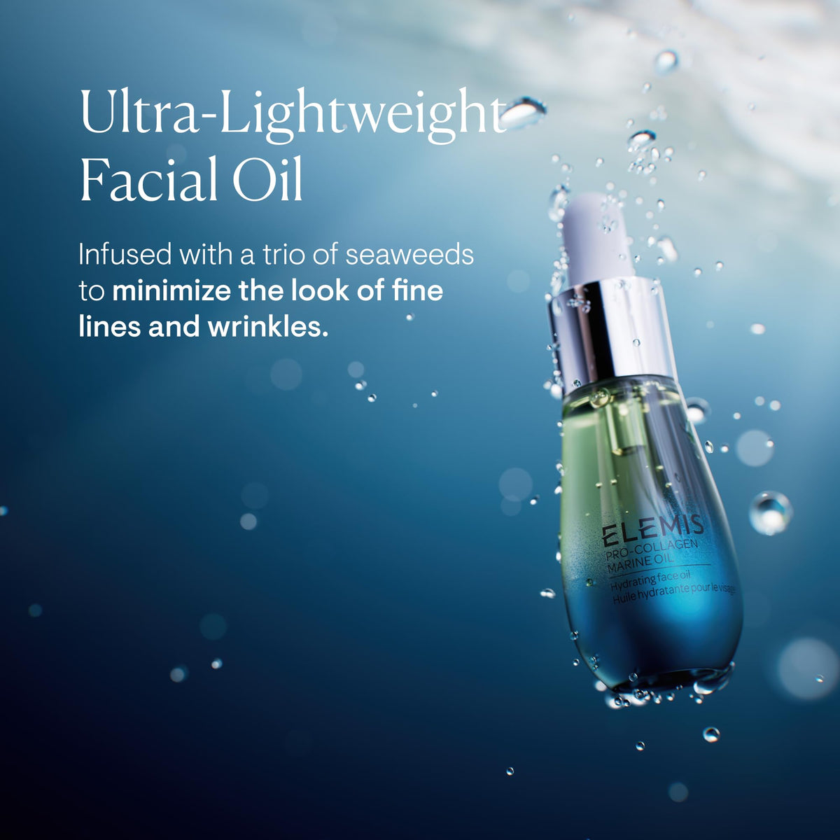 ELEMIS dropper dispensing oil illustrating controlled application benefit