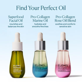 ELEMIS marine oil styled on bathroom vanity conveying daily routine uplift