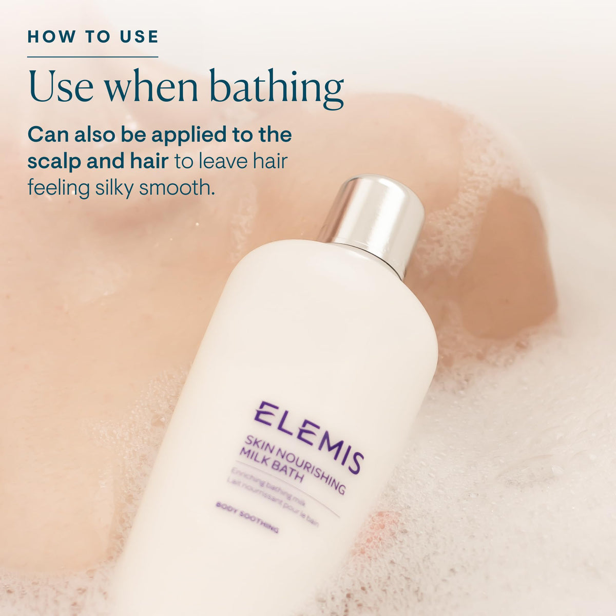 ELEMIS bottle beside ruler to show 400ml size and travel-friendly benefit