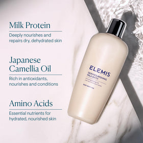 ELEMIS applied to dry skin patch demonstrating targeted softening benefit