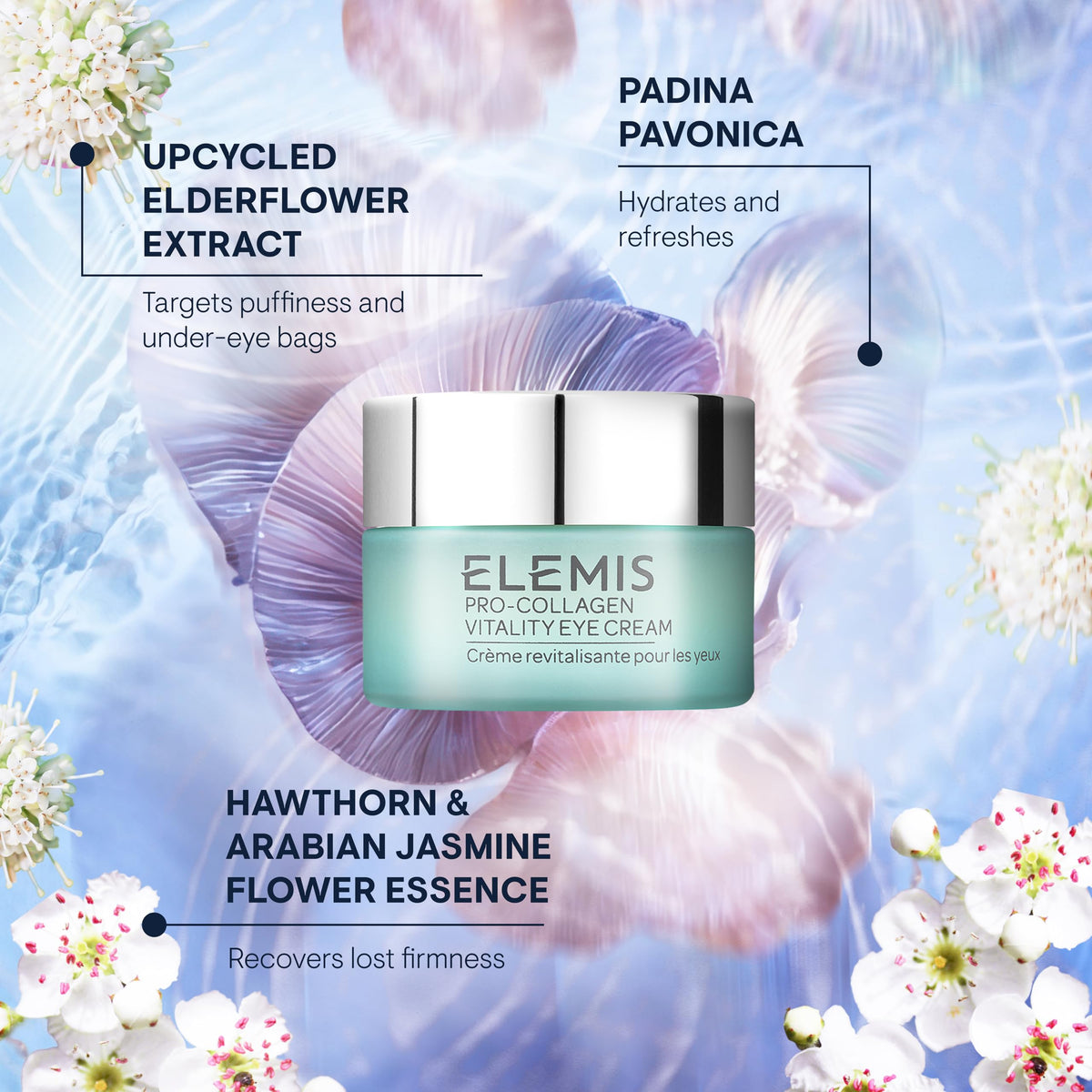 ELEMIS packaging label detail highlighting ingredient information and premium branding