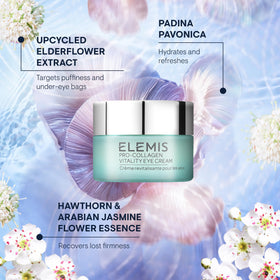 ELEMIS packaging label detail highlighting ingredient information and premium branding