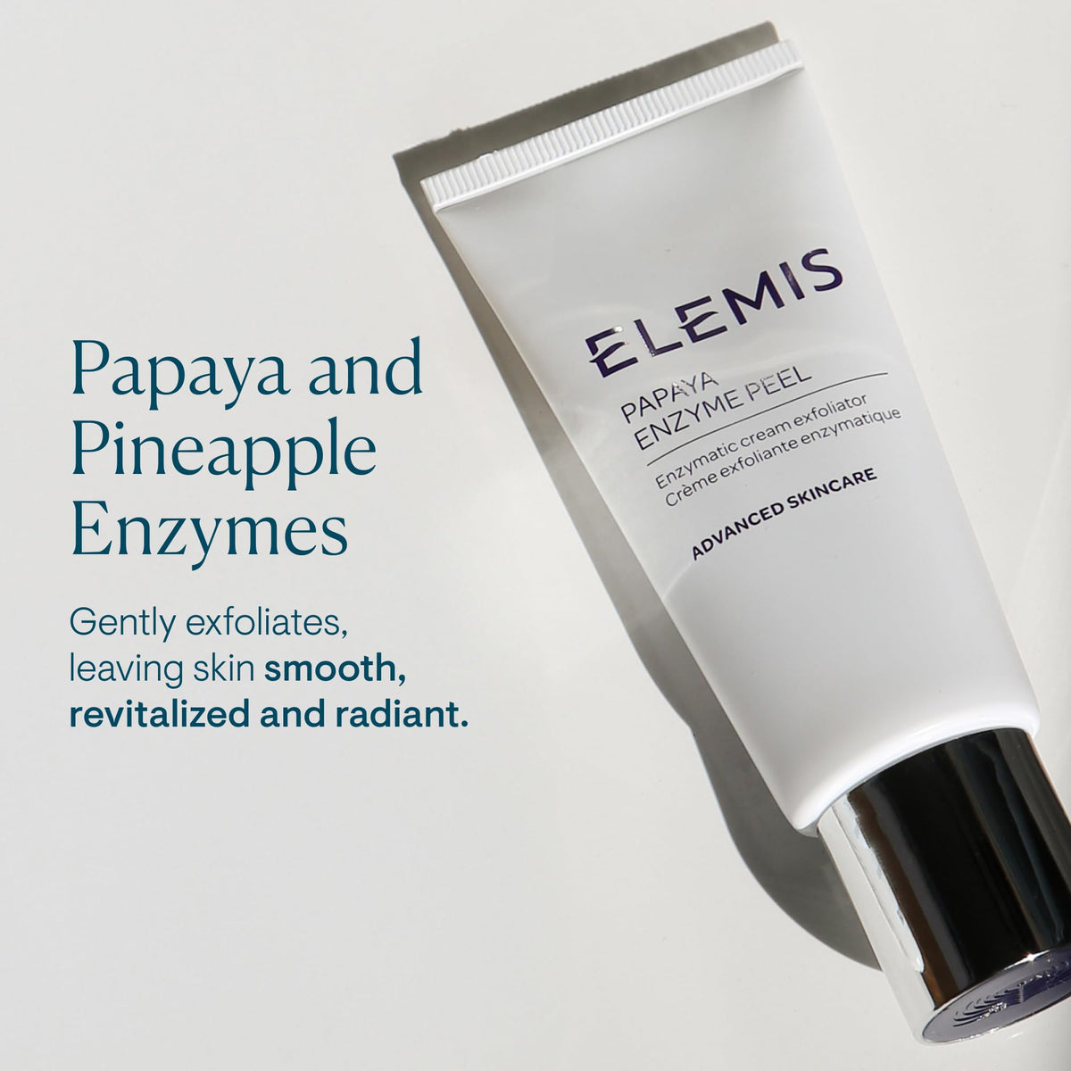 ELEMIS cream on fingertip ready to apply for gentle exfoliation benefit