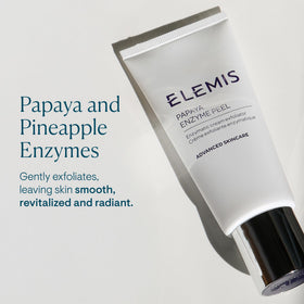ELEMIS cream on fingertip ready to apply for gentle exfoliation benefit