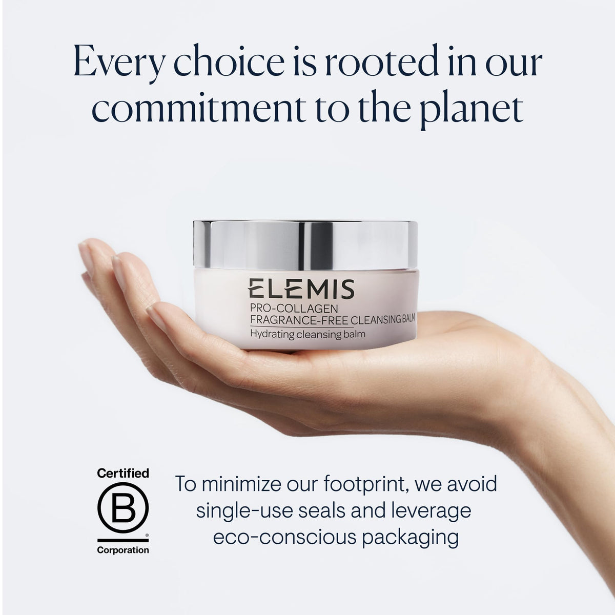 ELEMIS jar staged in bathroom setting showing daily routine integration and luxury feel